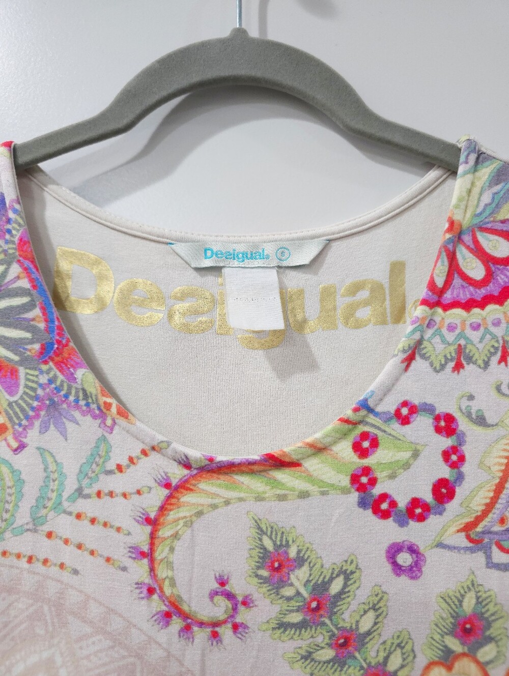 Desigual Multi-Color Boho Mandala Paisley Sleeveless Layered Tank Top, S - Picture 4 of 14